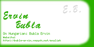 ervin bubla business card